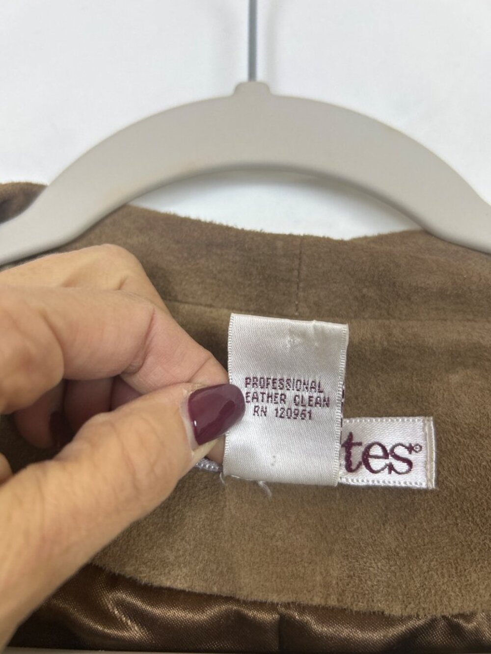 Vtg Silhouettes Jacket Women's 2X Brown Genuine Leather Open Front Suede Coat - Picture 8 of 11